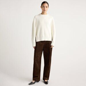 Modern Citizen Tate Organic Cotton Side-Zip Sweater Size SCream / S